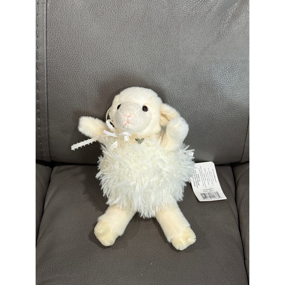 Douglas Cuddle Toy Skippy Puff Lamb White Plush Sheep Shaggy Faux Fur 799 NWT